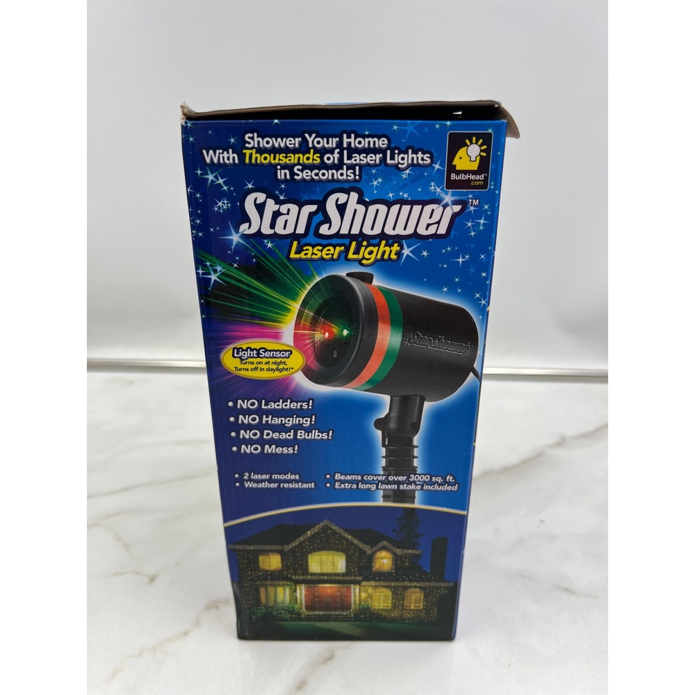 Star Shower Laser Light BulbHead Red and Green Holiday Projector with Stake - Picture 2 of 9